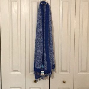 New with tags J McLaughlin blue cotton scarf